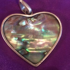Vintage abalone sterling pendant